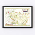 Vintage Map of Brie, France 1665
