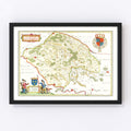 Vintage Map of Valois, France 1665
