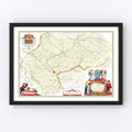 Vintage Map of Ile-de-France 1665
