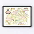 Vintage Map of France 1665