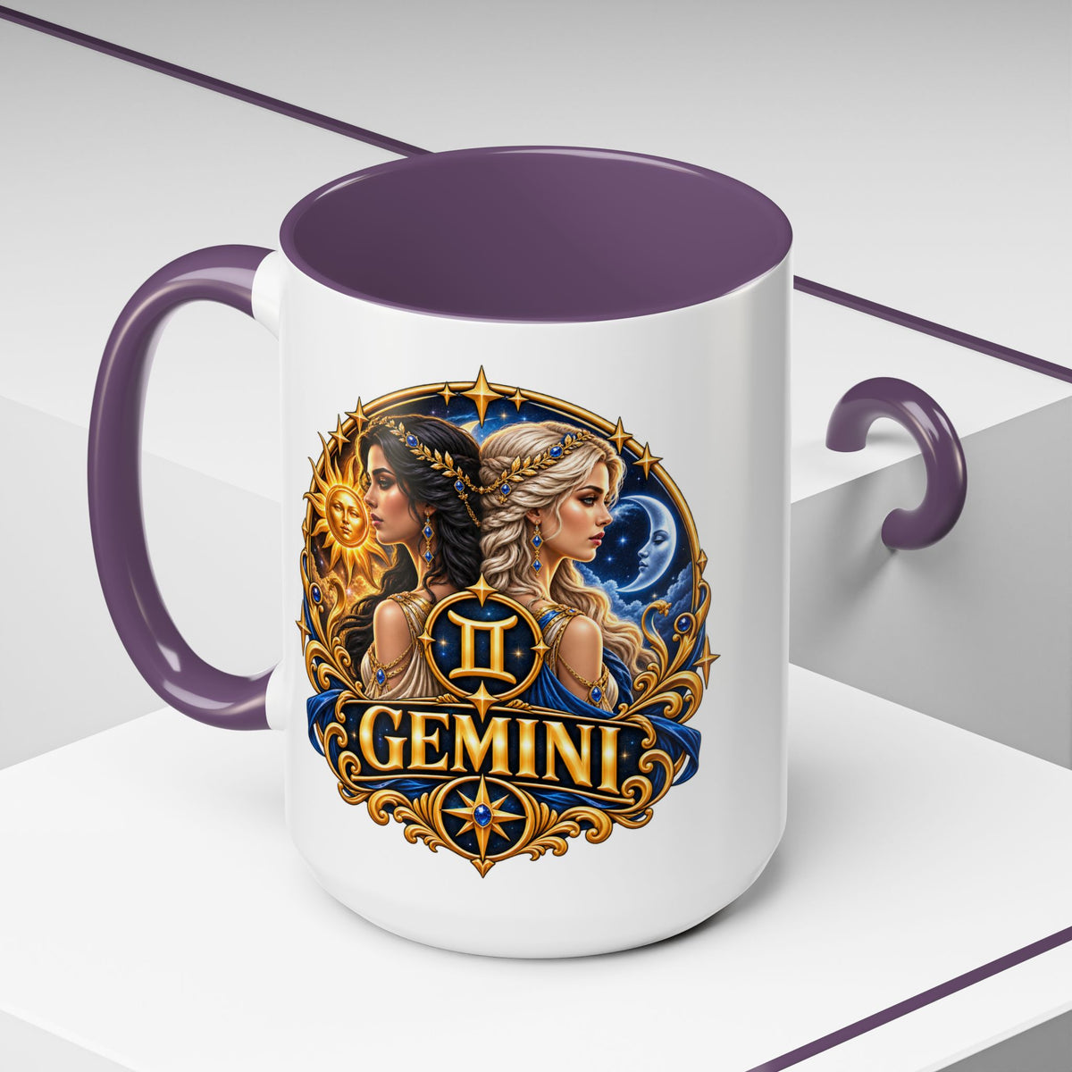 Gemini Zodiac Coffee Mug — Gemini Sign Astrology Accent Mug (11/15oz)