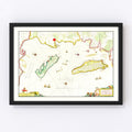 Vintage Map of Re & Oleron, France 1665