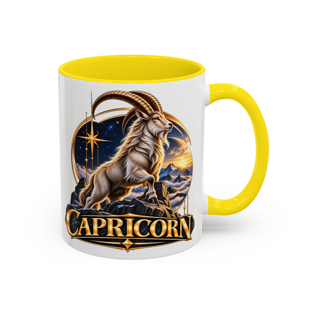 Capricorn Zodiac Coffee Mug — Astrological Goat Accent Mug (11/15oz)