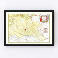 Vintage Map of the Milan Region in Italy 1665