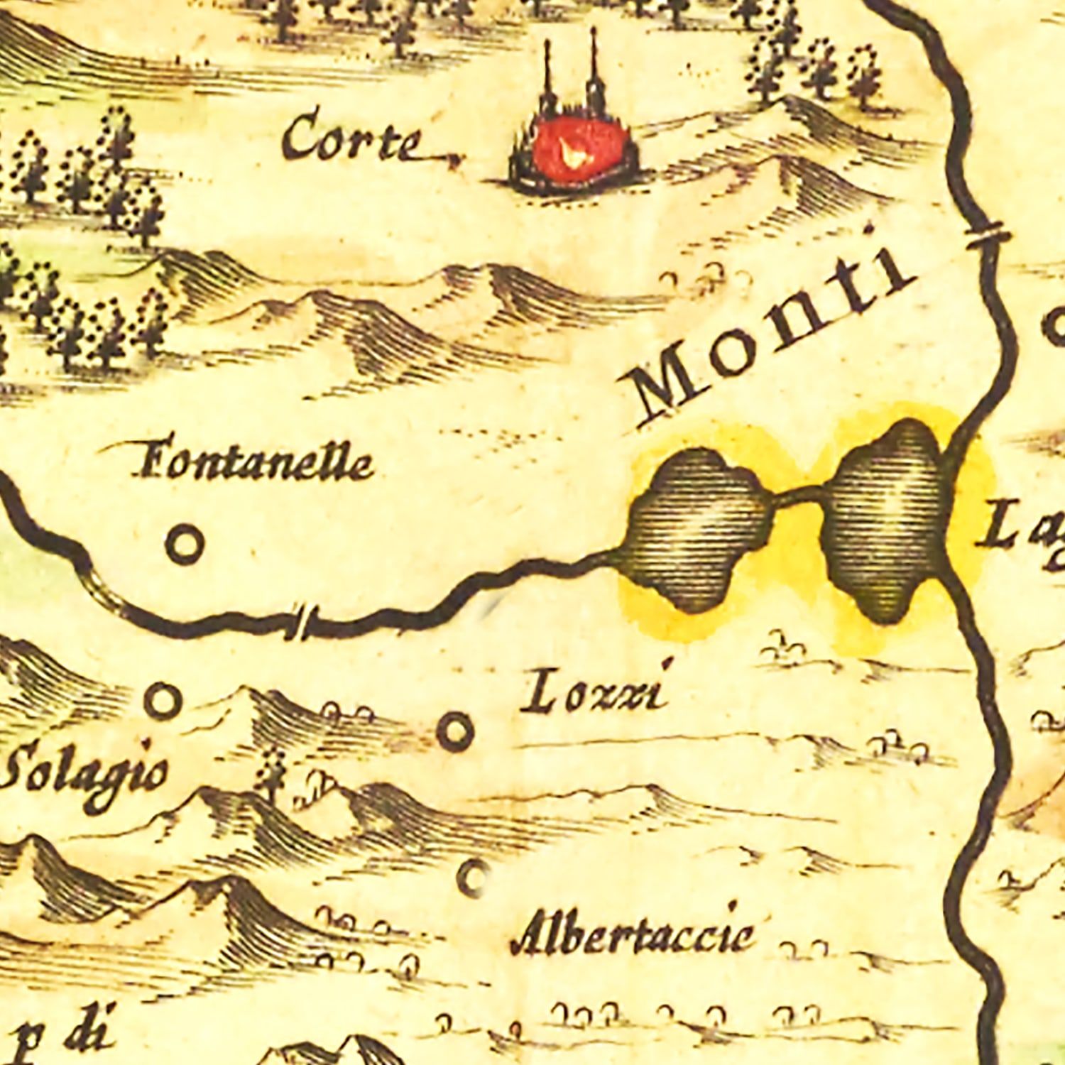 Vintage Map of Corsica, France 1665