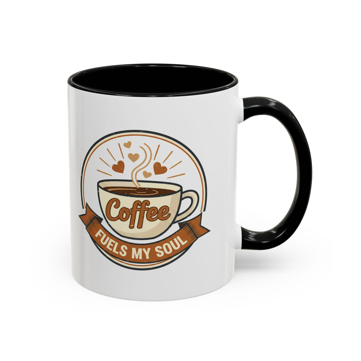 Coffee Mug - "Coffee Fuels My Soul" Accent Ceramic Mug (11/15oz)