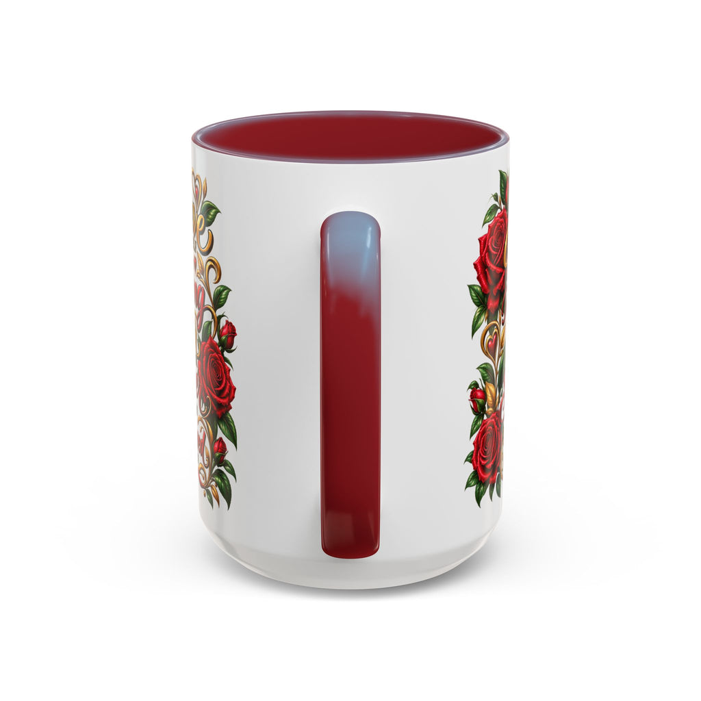 Inspirational Rose Coffee Mug — "Believe in Yourself" Motivational Tea Cup