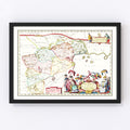Vintage Map of Peking, China 1665