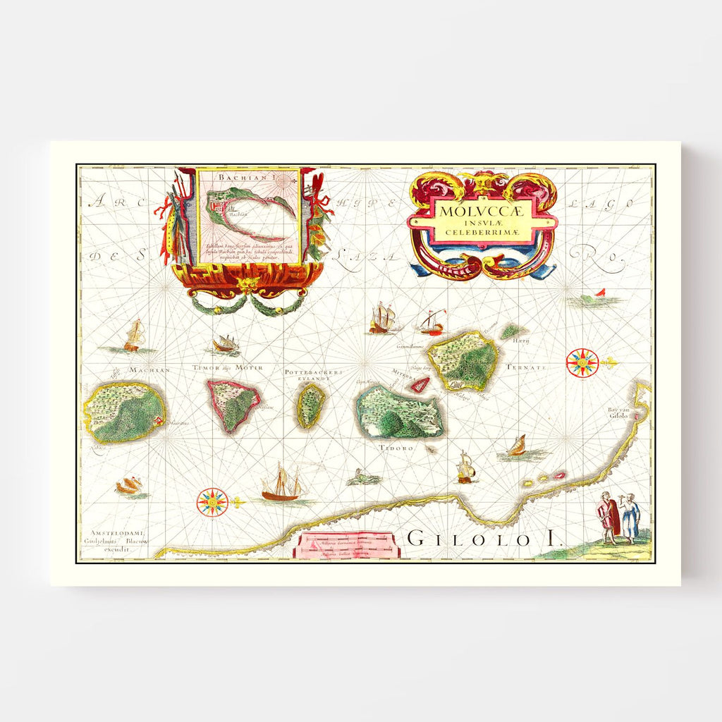 Vintage Map of the Spice Islands 1665