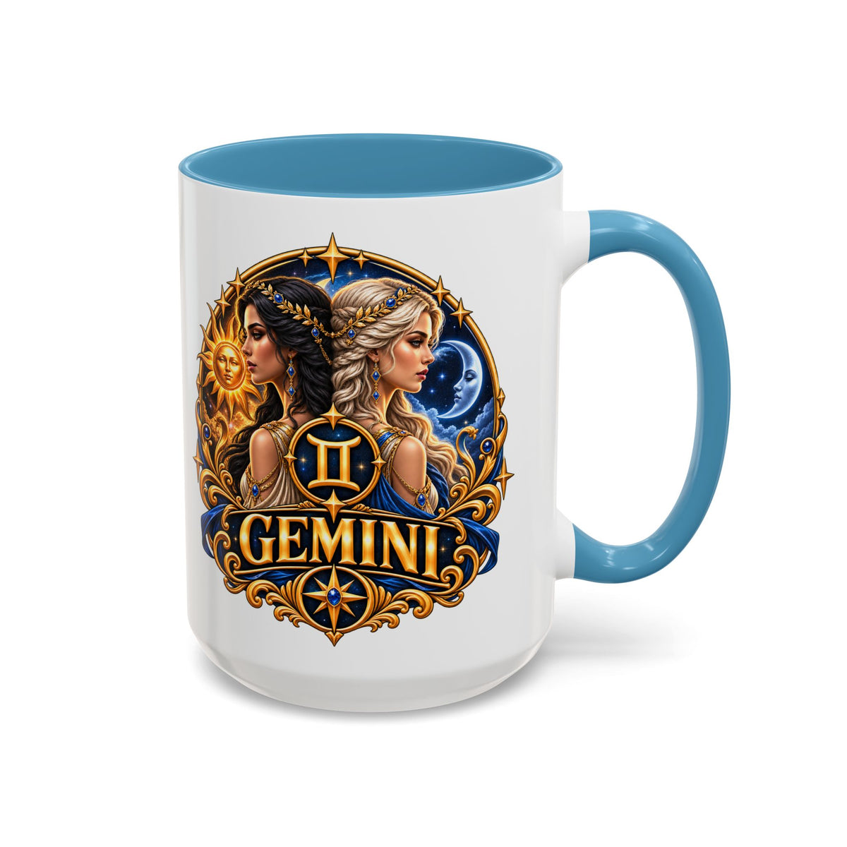 Gemini Zodiac Coffee Mug — Gemini Sign Astrology Accent Mug (11/15oz)