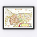 Vintage Map of Palestine 1665
