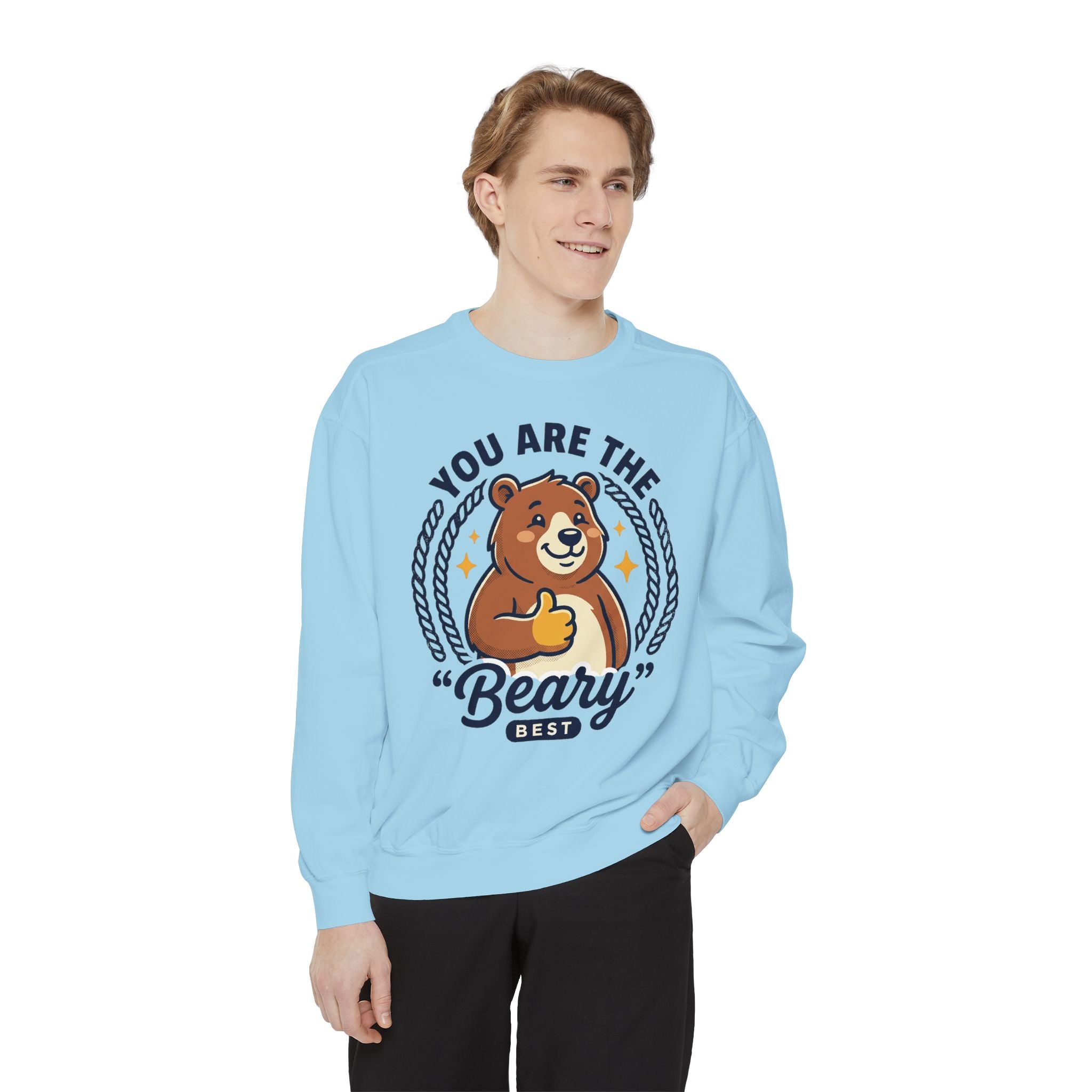 You Are The Beary Best Sweatshirt — Cute Thumbs-Up Bear Graphic