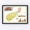 Vintage Map of Malta 1665