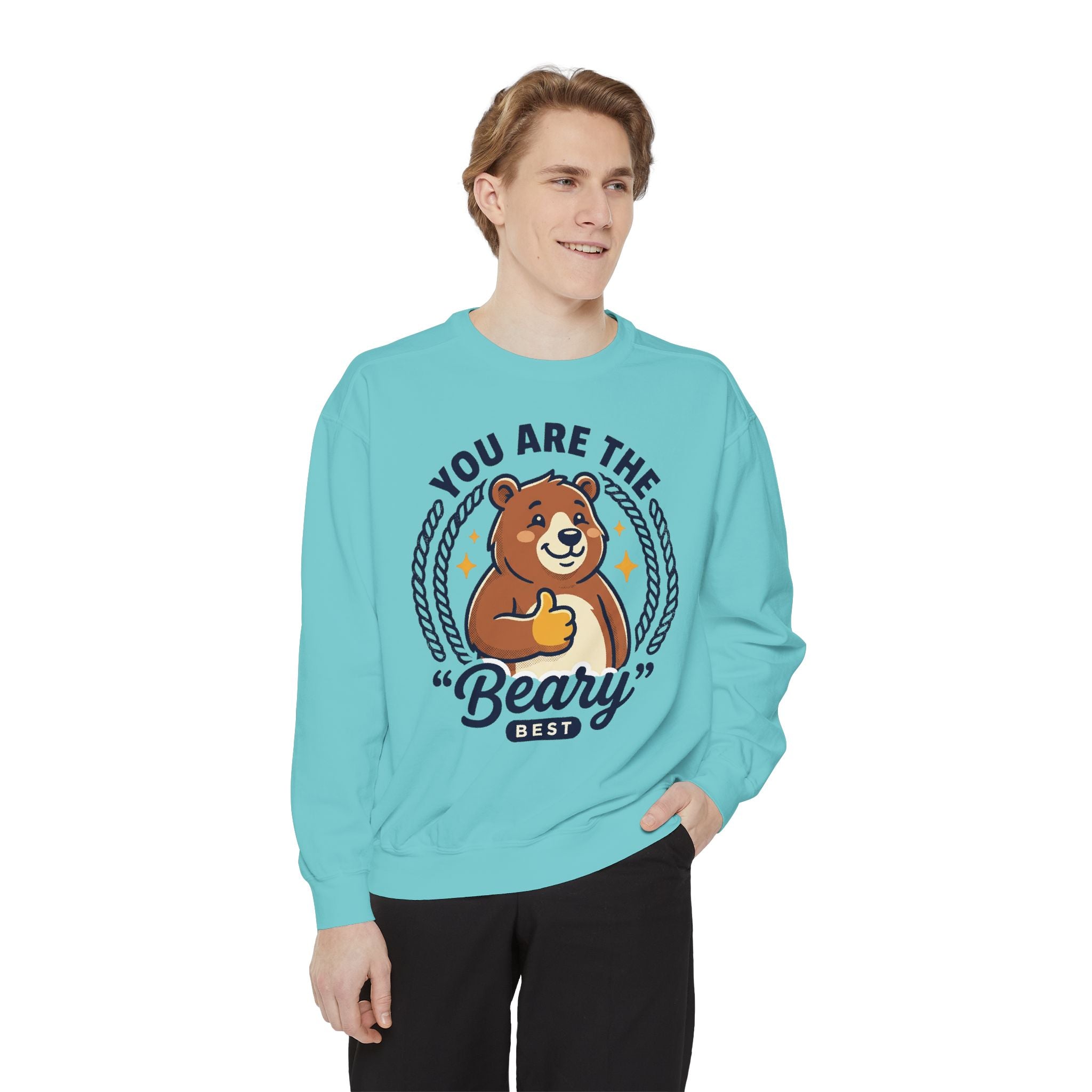 You Are The Beary Best Sweatshirt — Cute Thumbs-Up Bear Graphic