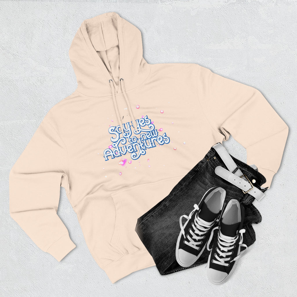 Hoodie — 'Say yes to New Adventures' Pastel Graphic Fleece Hoodie