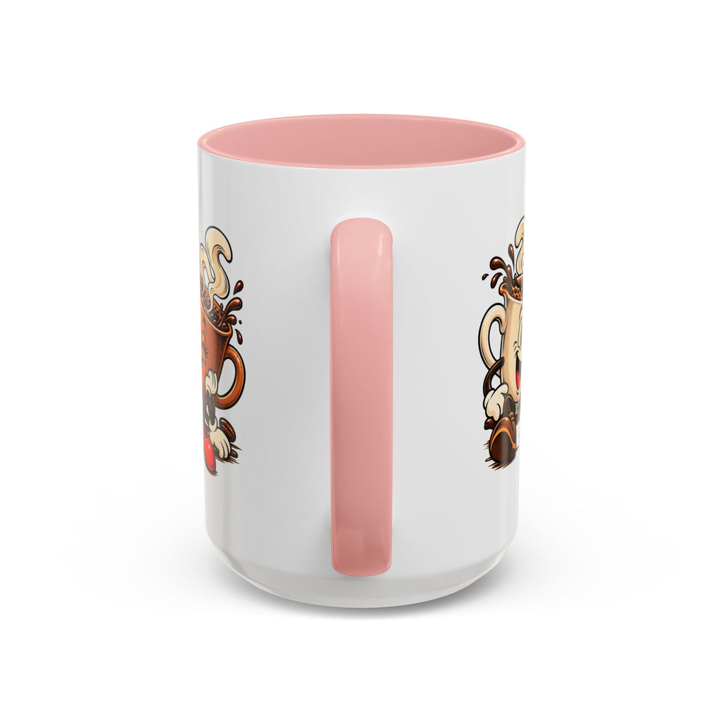 Coffee Cartoon Mug — Cute Dancing Coffee Cups Accent Mug