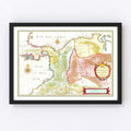 Vintage Map of Colombia 1665
