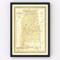 Vintage Map of Alabama 1854