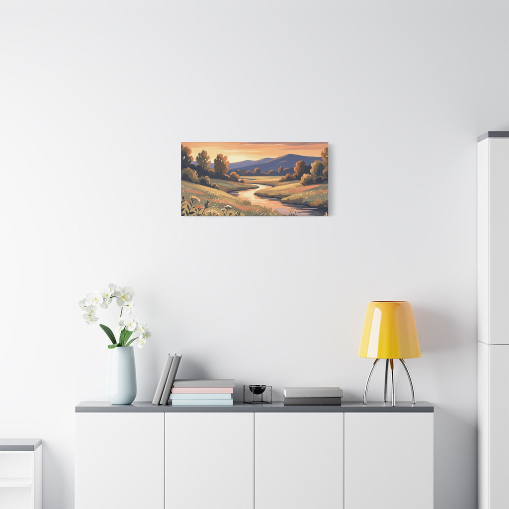 Sunset Meadow Canvas Wall Art