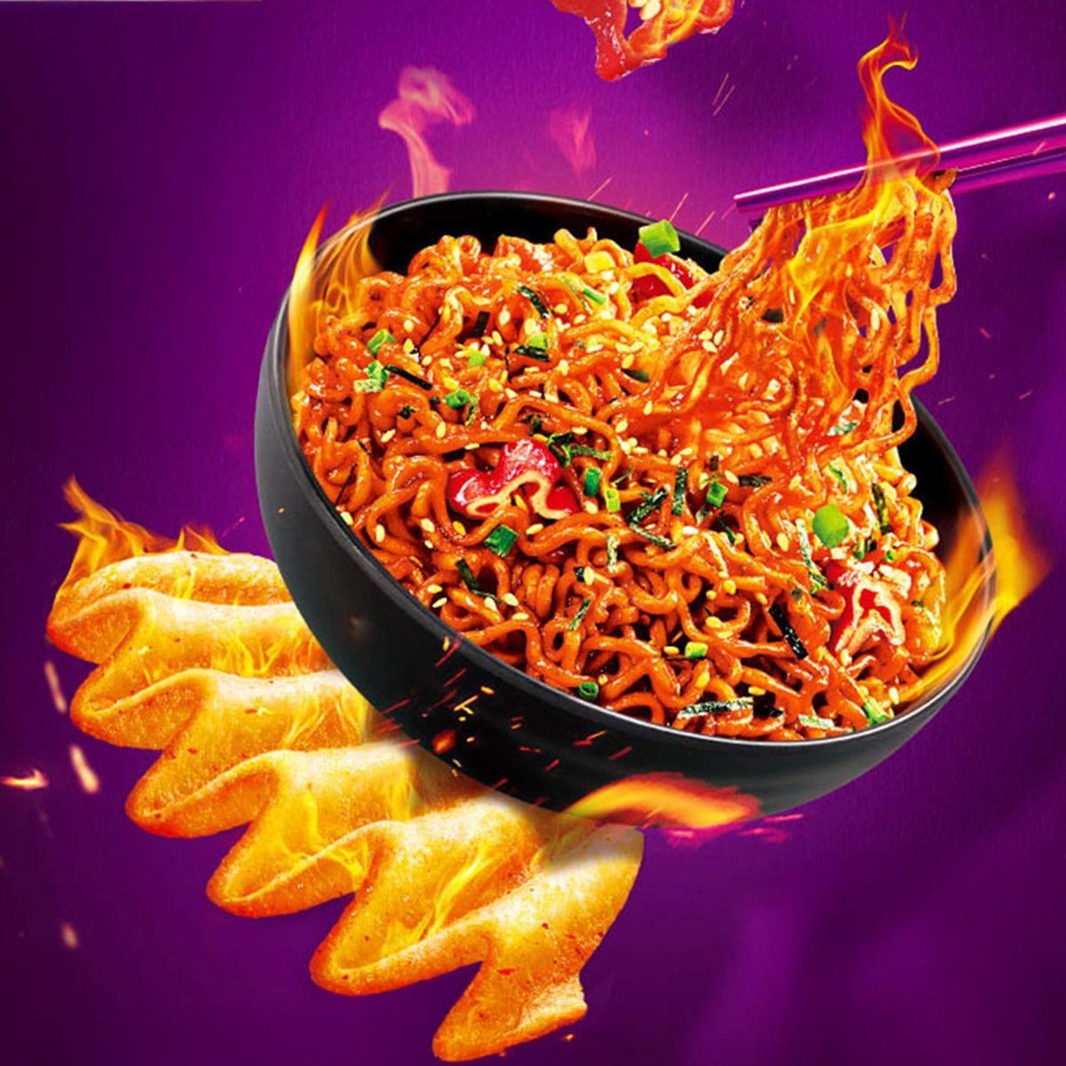 Lay's Wavy Potato Chips, Buldak Spicy Chicken Ramen Flavor, 2.47 oz