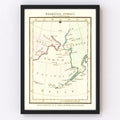 Vintage Map of Behring's Strait 1802
