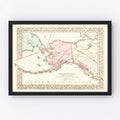 Vintage Map of Alaska 1886
