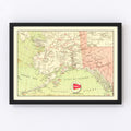 Vintage Map of Alaska Gold Fields 1910