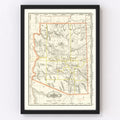 Vintage Arizona Railroad Map 1886