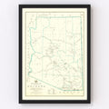 Vintage Arizona Post Route Map 1925