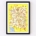 Vintage Pictorial Map of Arizona 1942