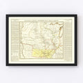 Vintage Map of Arkansas 1822