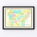 Vintage Map of Arkansas 1836