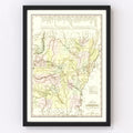 Vintage Map of Arkansas 1836
