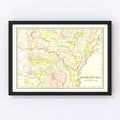 Vintage Map of Arkansas 1838