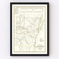 Vintage Map of Arkansas 1845