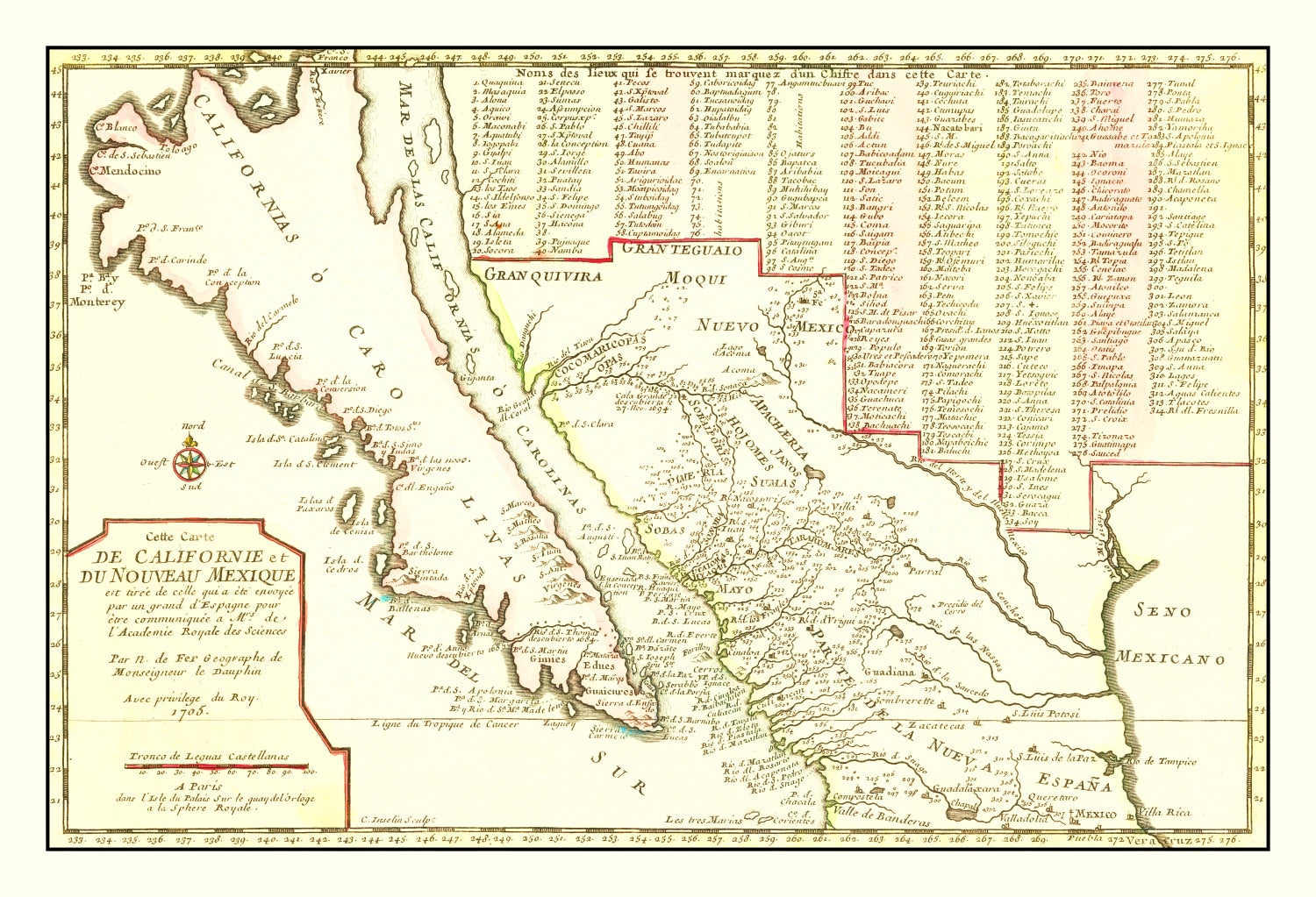 Vintage Map of California 1705