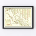 Vintage Map of California 1705