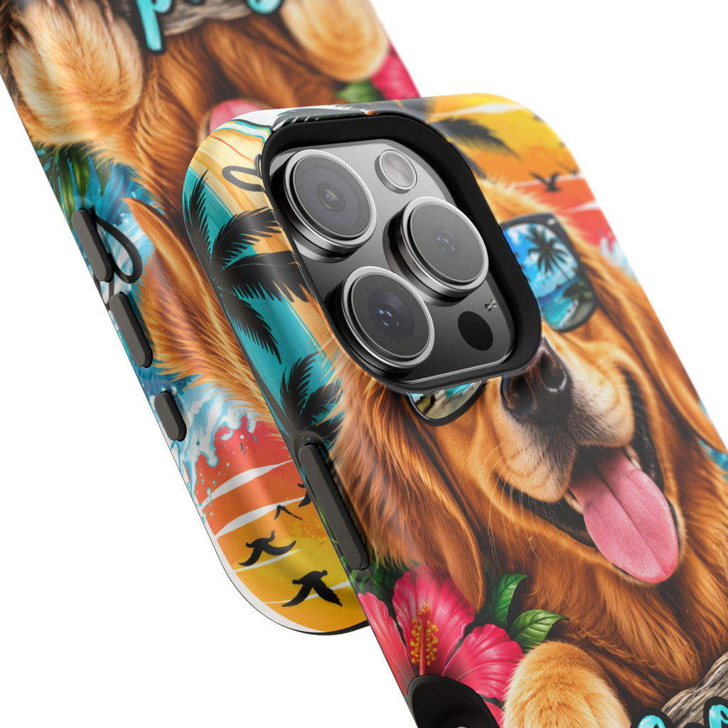 Phone Case — 'Good Vibes Only' Tropical Dog Impact-Resistant Case