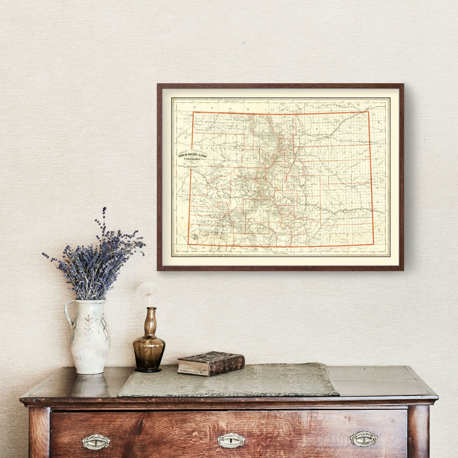 Vintage Map of Colorado 1884
