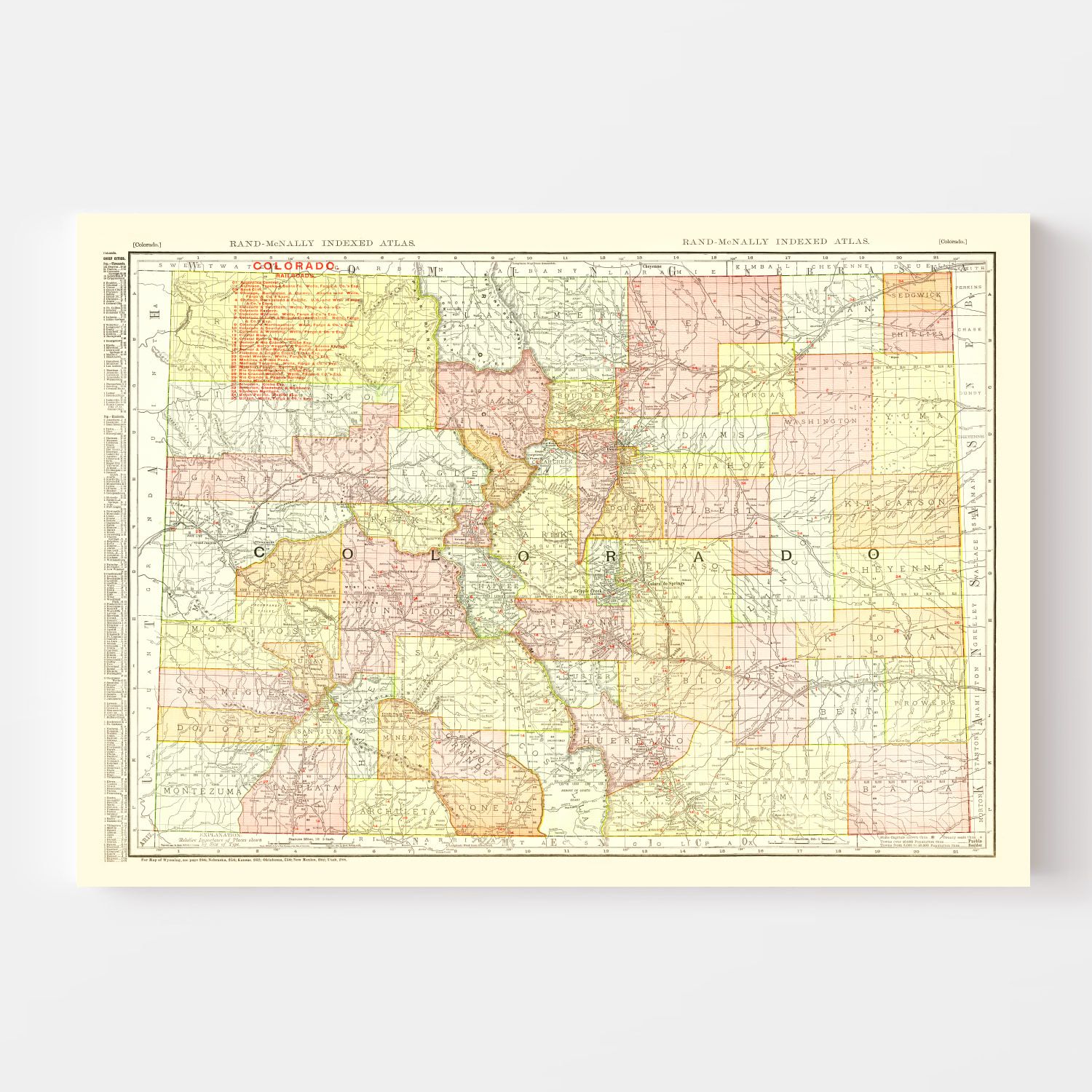 Vintage Map of Colorado 1908
