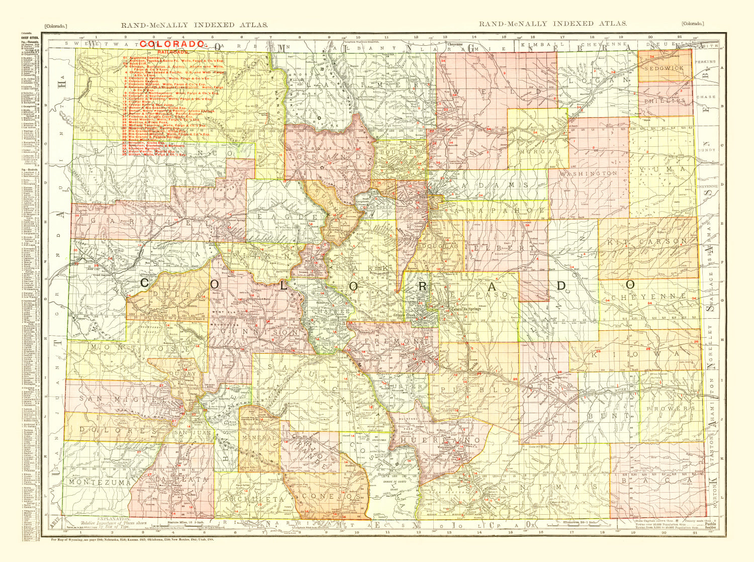 Vintage Map of Colorado 1908