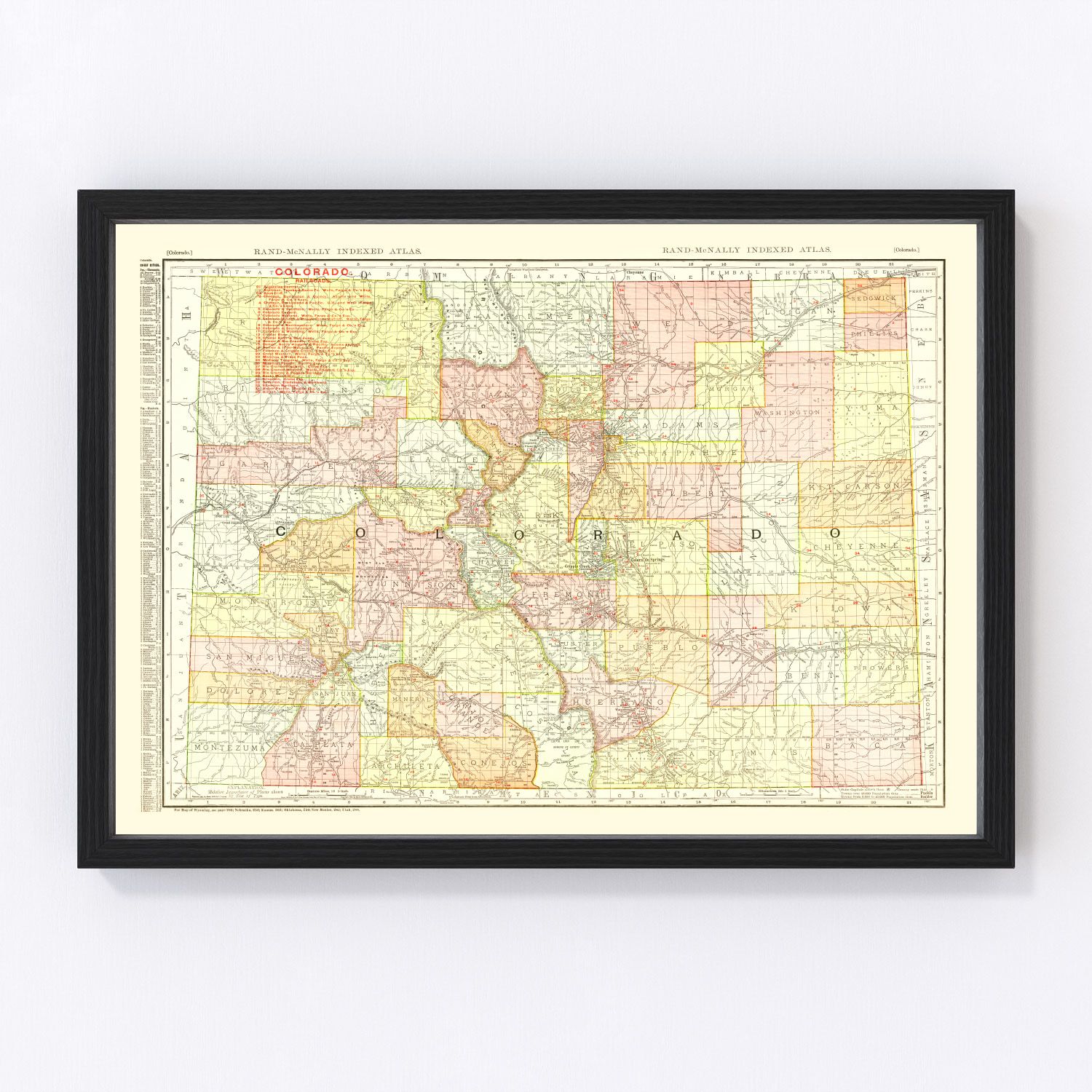 Vintage Map of Colorado 1908