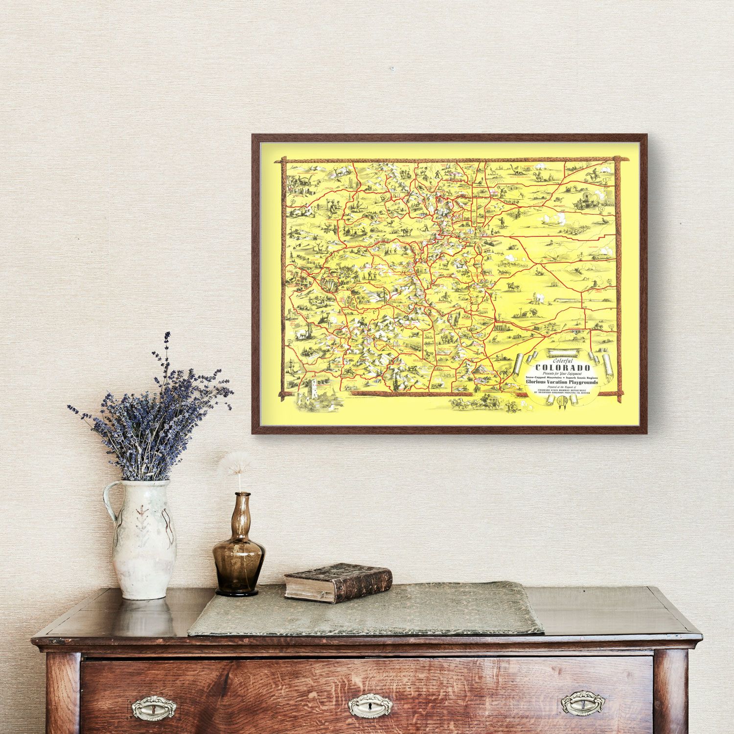 Vintage Map of Colorado 1941