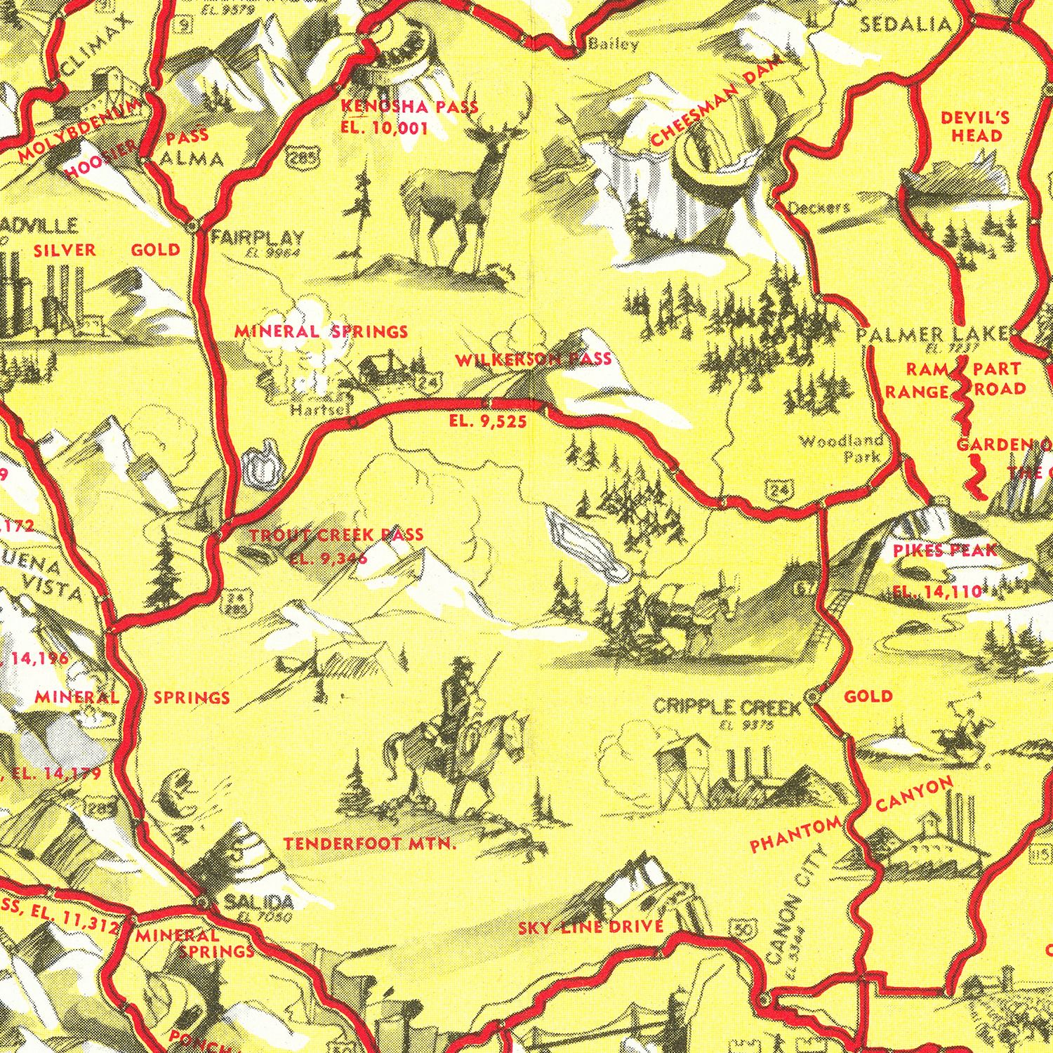 Vintage Map of Colorado 1941
