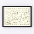 Vintage Map of Connecticut 1795