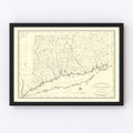 Vintage Map of Connecticut 1796