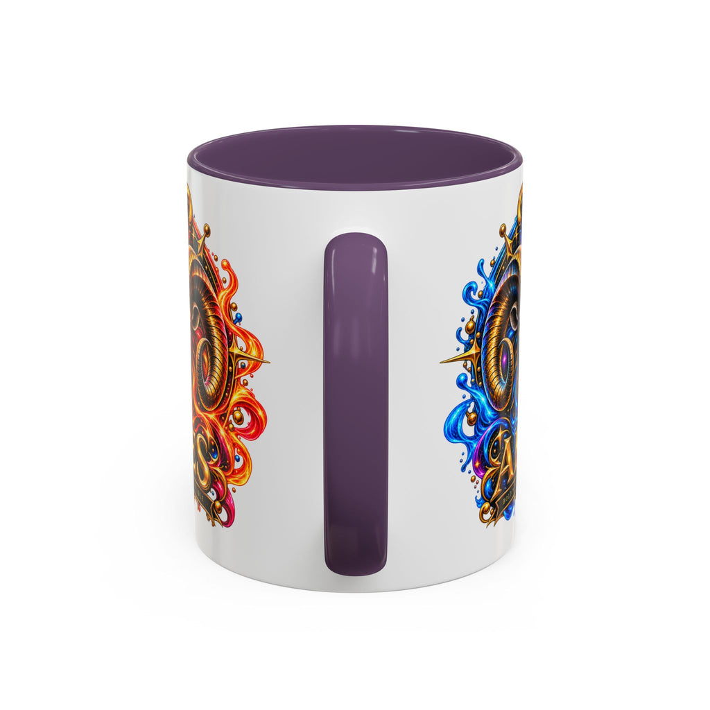 Aries Zodiac Coffee Mug — Colorful Ram Astrology Accent Mug (11/15oz)