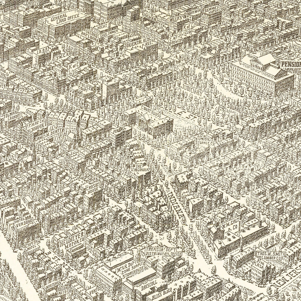 Vintage Map of Washington, DC 1923