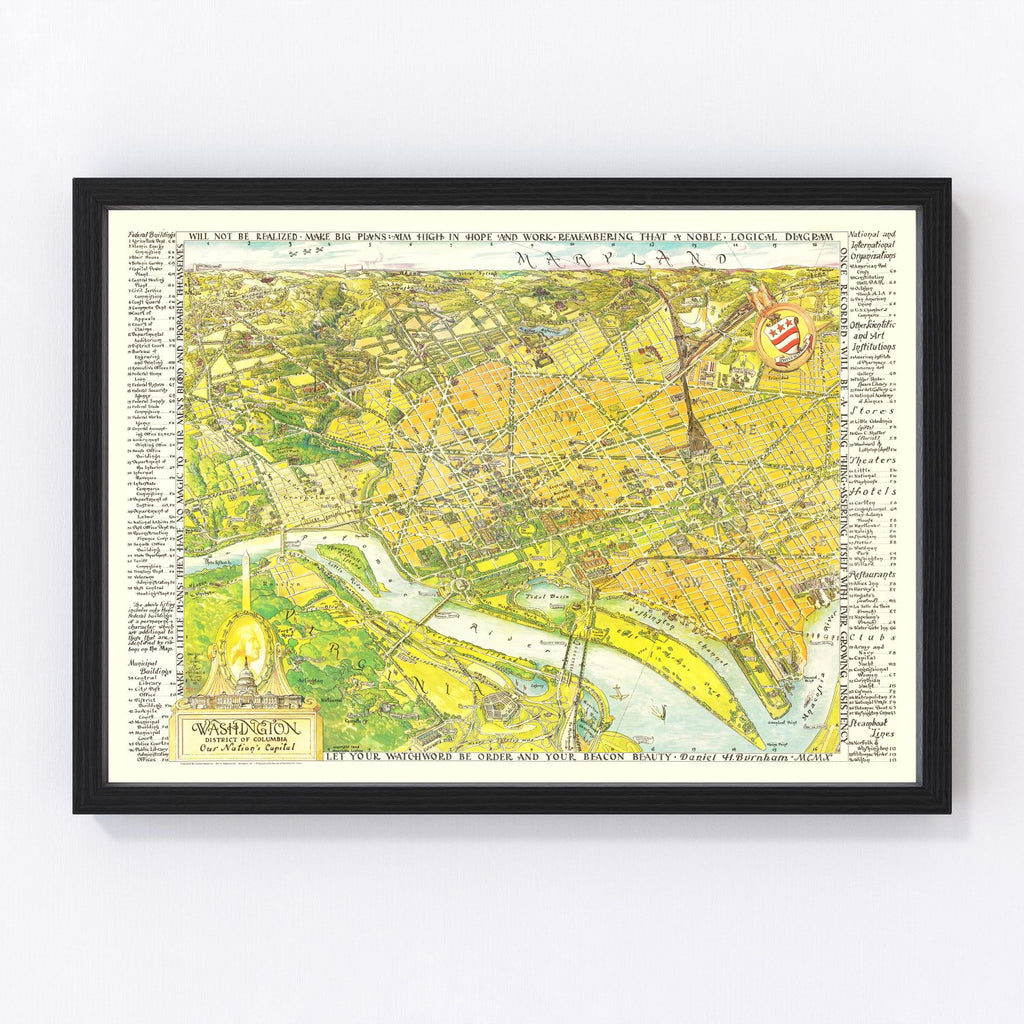 Vintage Map of Washington, DC 1948