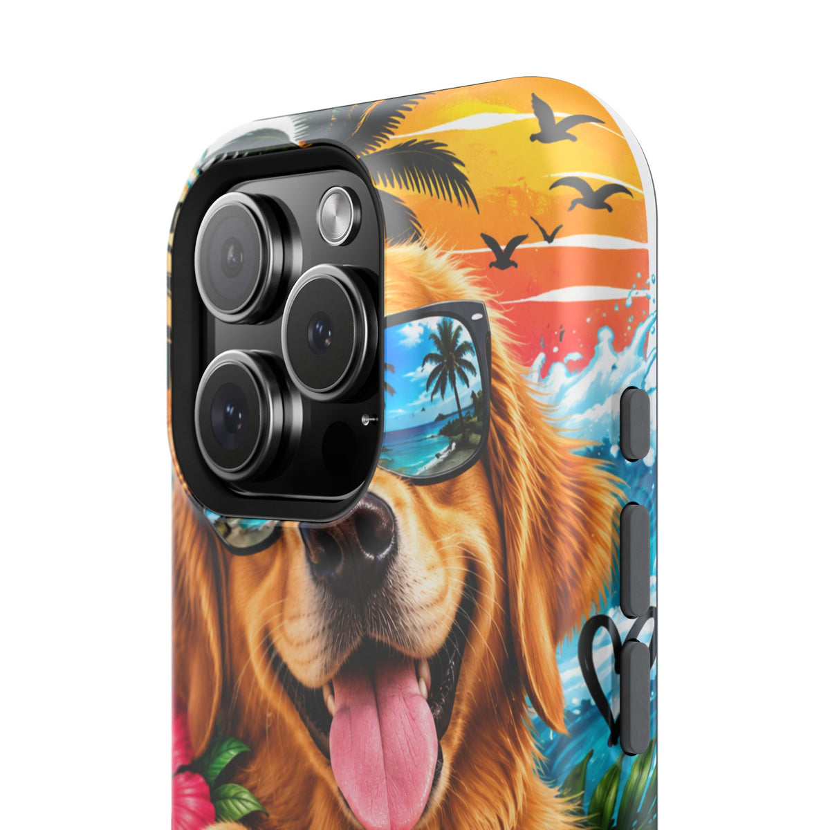 Phone Case — 'Good Vibes Only' Tropical Dog Impact-Resistant Case